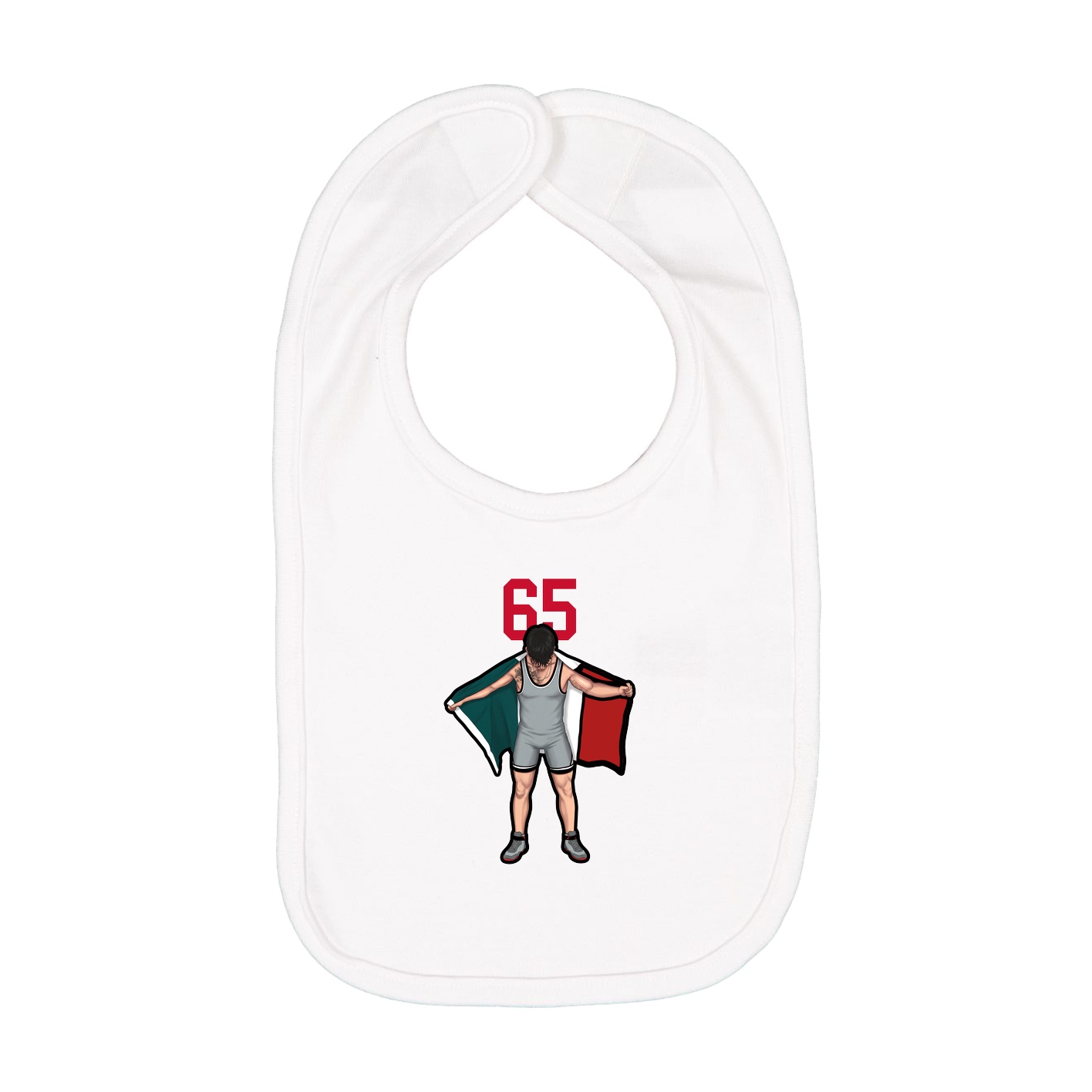 Infant Bib — Number Top in White