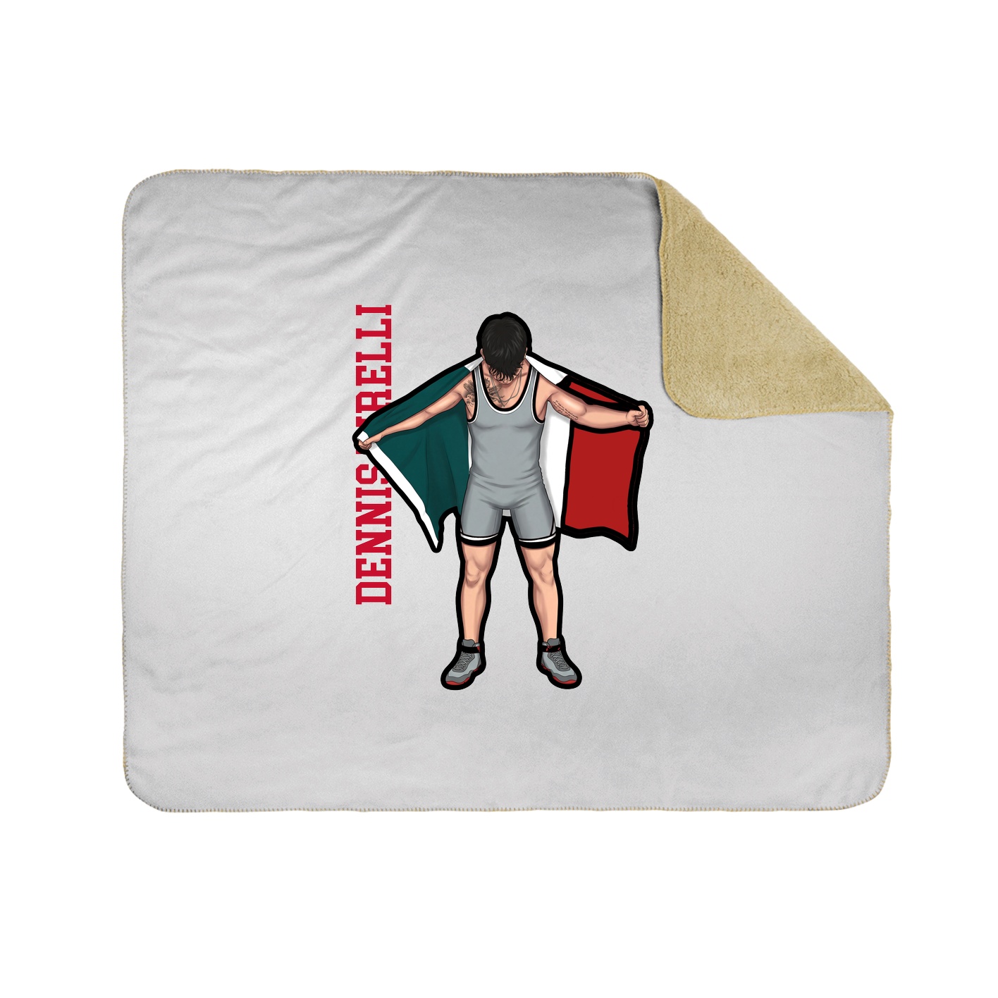 Throw Blanket — Name Vertical in White