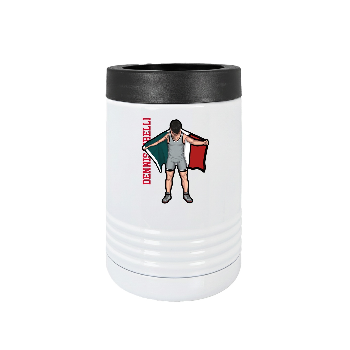 Beverage Holder — Name Vertical in White
