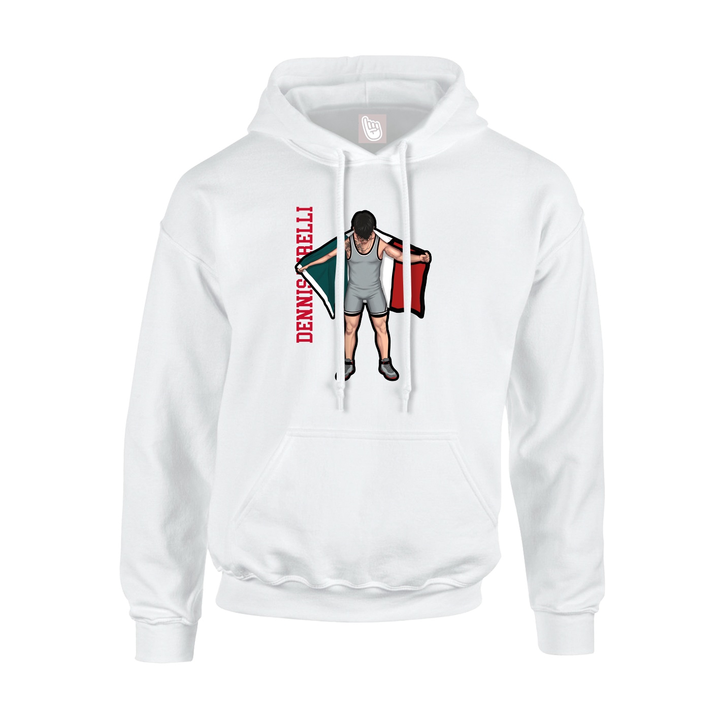Youth Hoodie — Name Vertical in White
