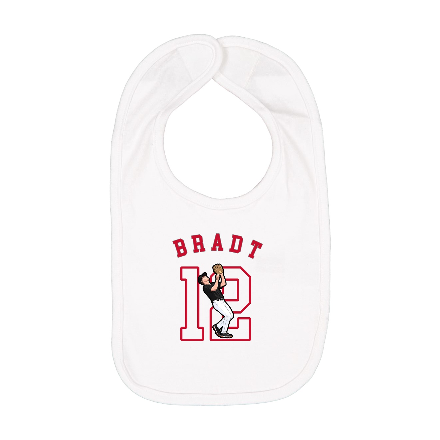 Infant Bib — Shirsey Arch in White