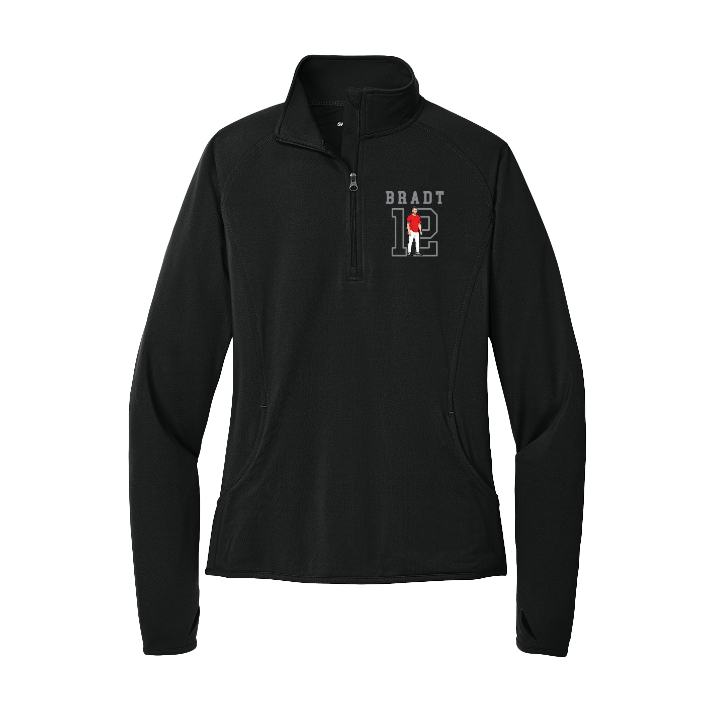 Women's Q-Zip Pullover — Shirsey in Black