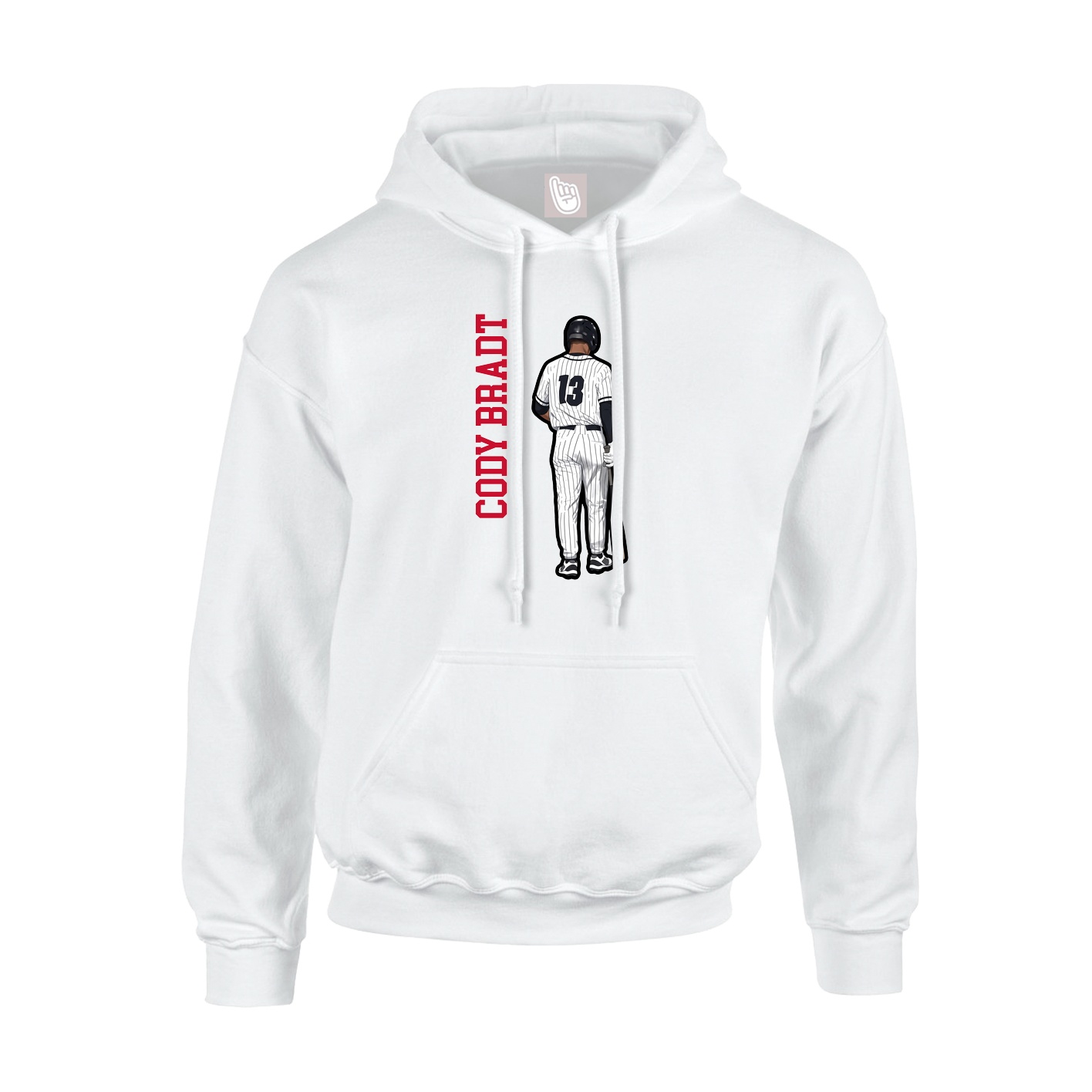 Hoodie — Name Vertical in White