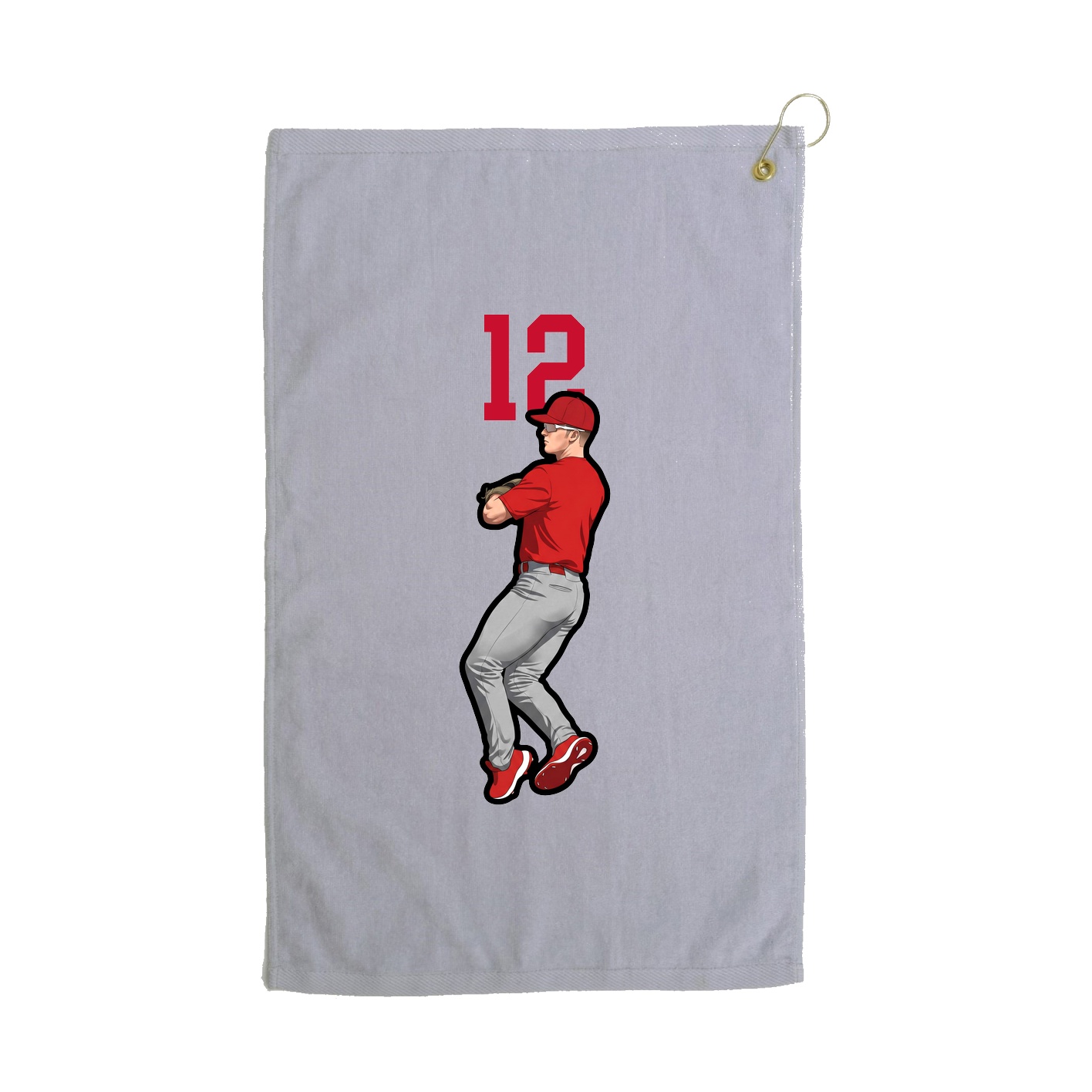 Golf Towel — Number Top in Grey