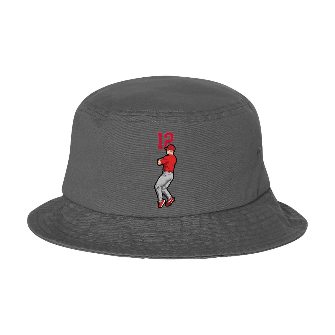 Bucket Cap — Number Top in Grey