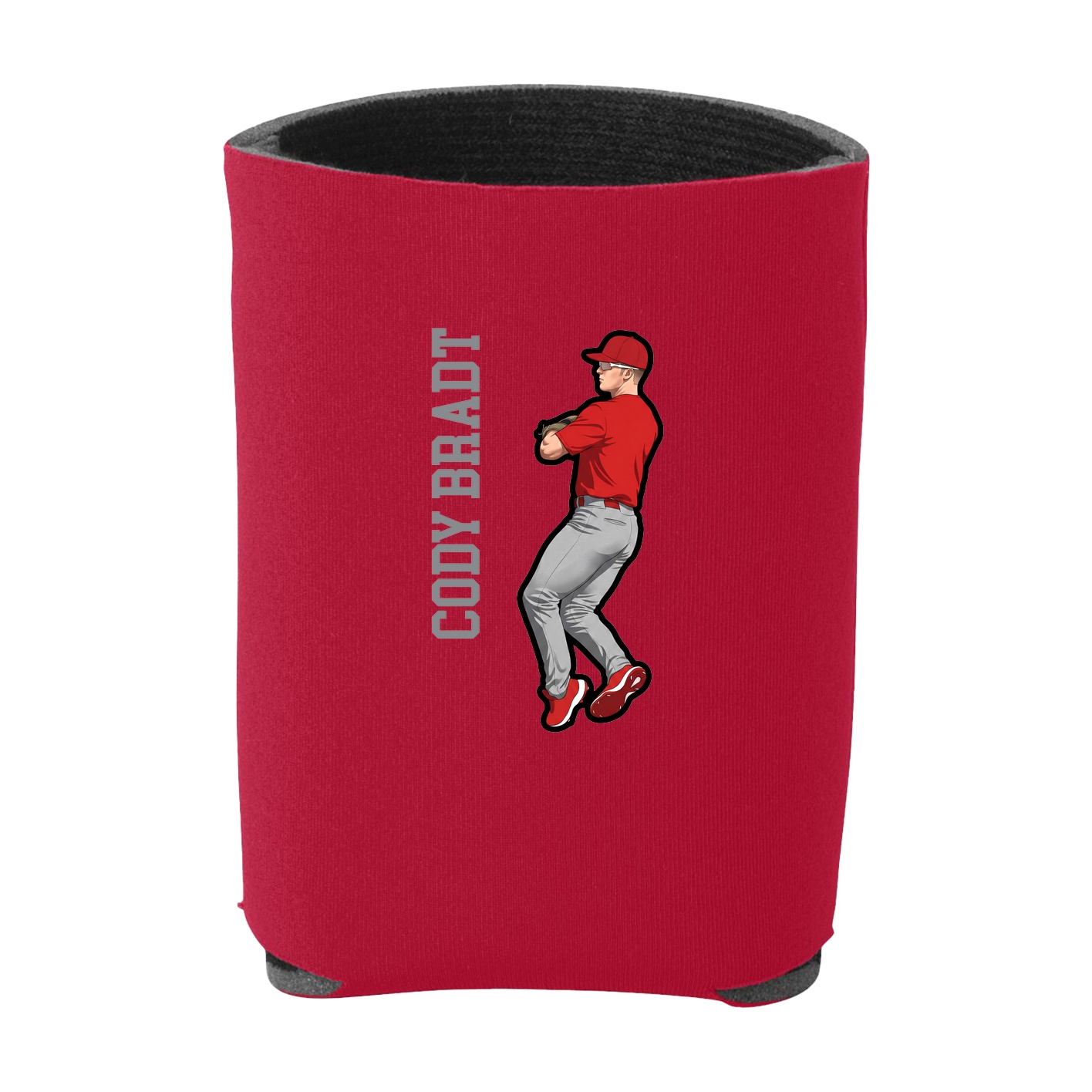 Can Holder — Name Vertical in Red