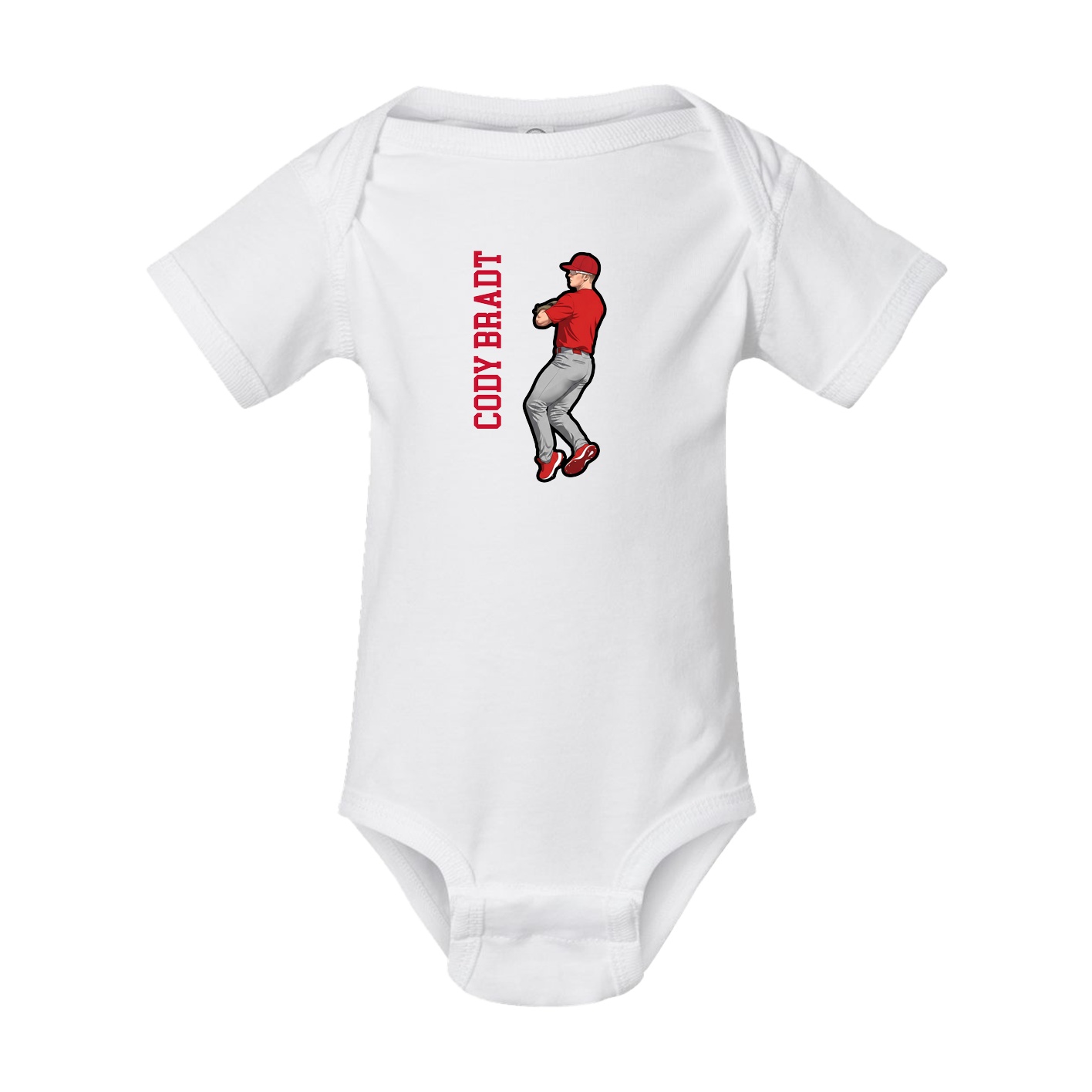 Baby Onesie — Name Vertical in White
