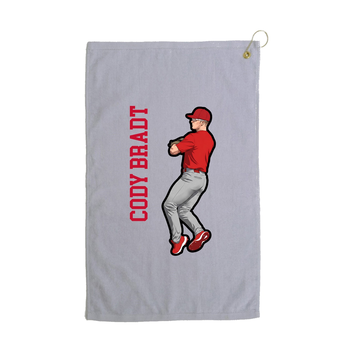Golf Towel — Name Vertical in Grey