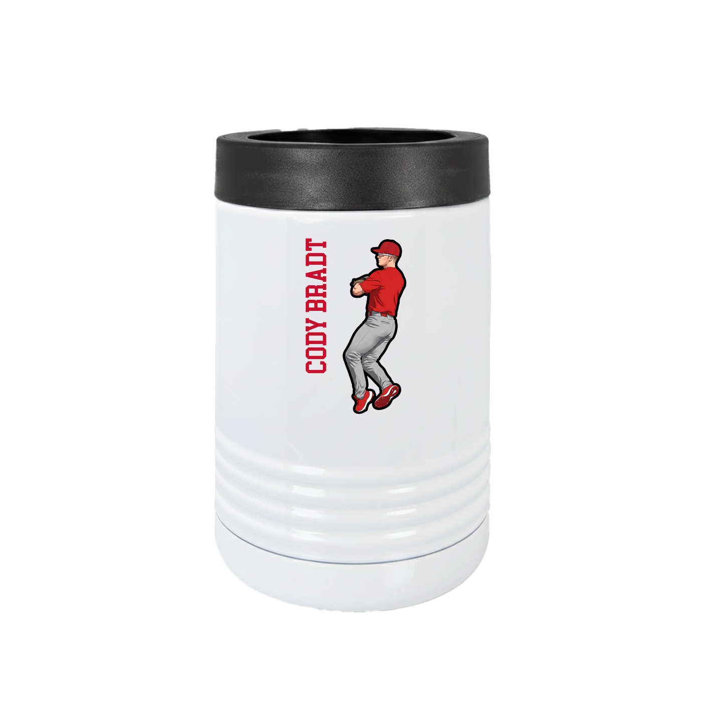 Beverage Holder — Name Vertical in White