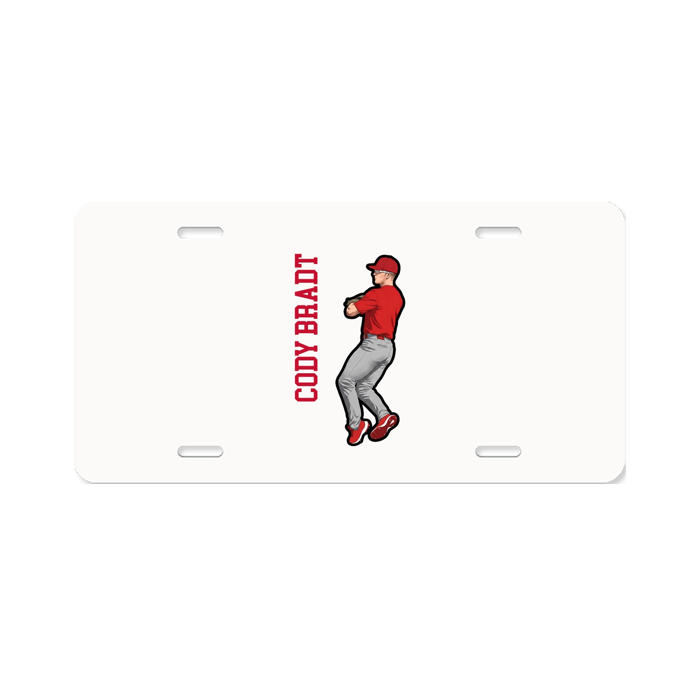 License Plate — Name Vertical in Classic