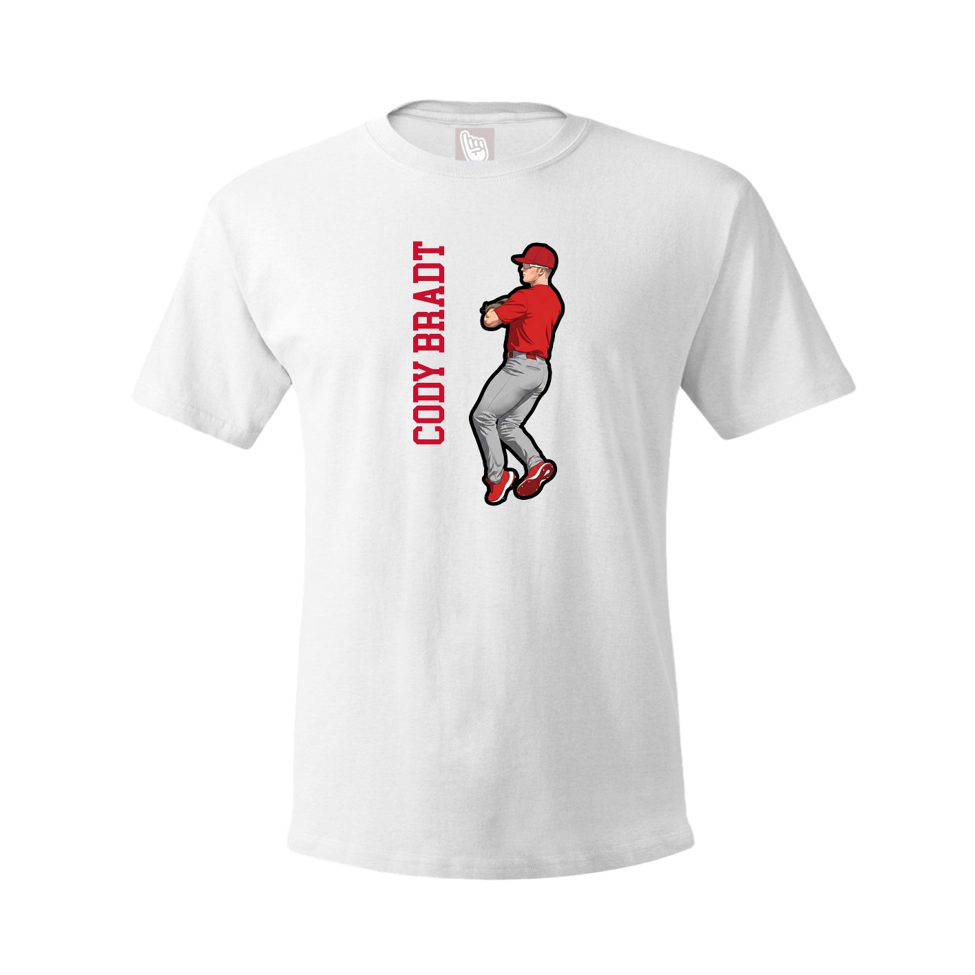 Tee — Name Vertical in White