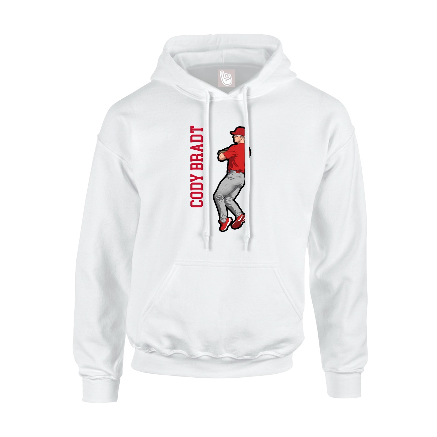 Hoodie — Name Vertical in White