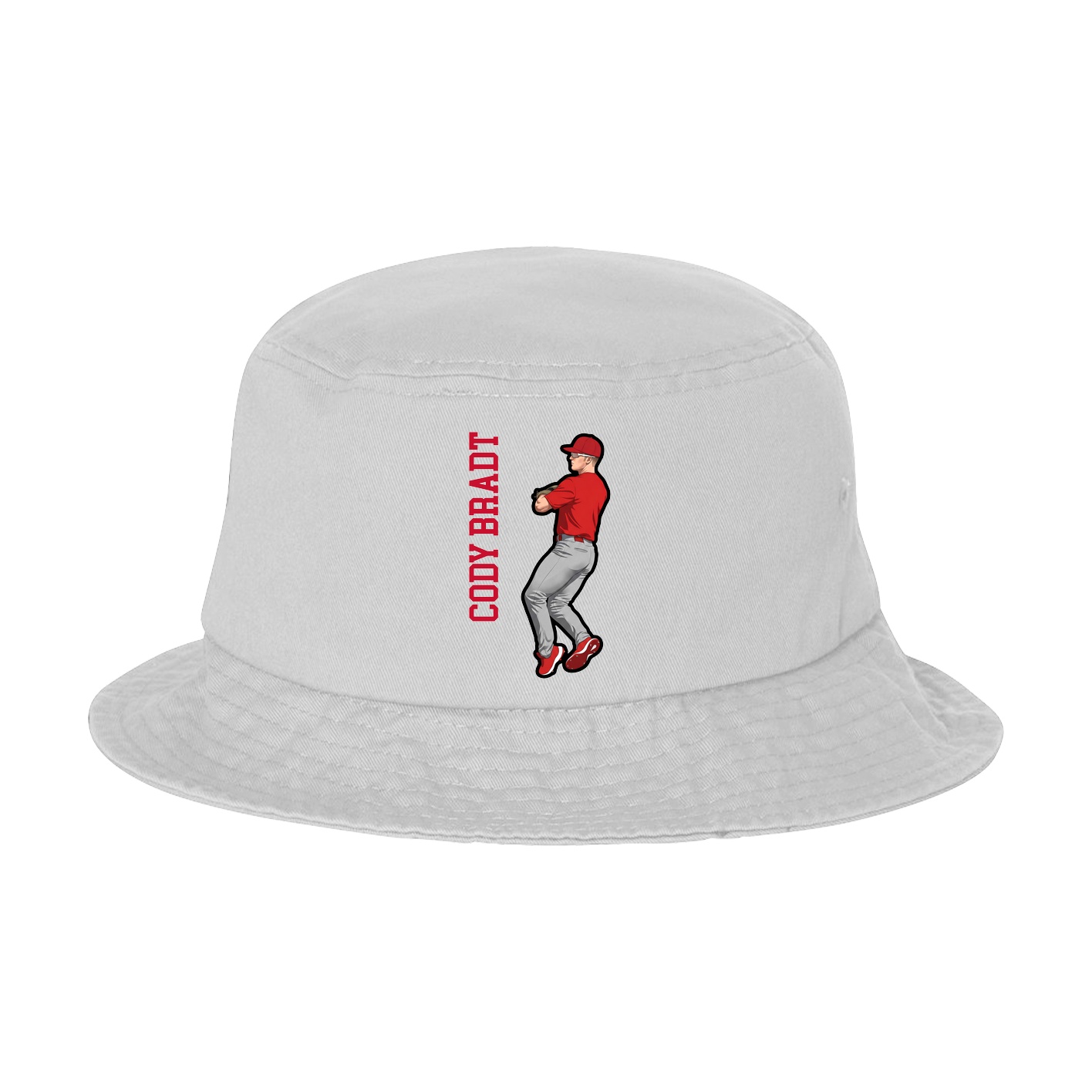 Bucket Cap — Name Vertical in White