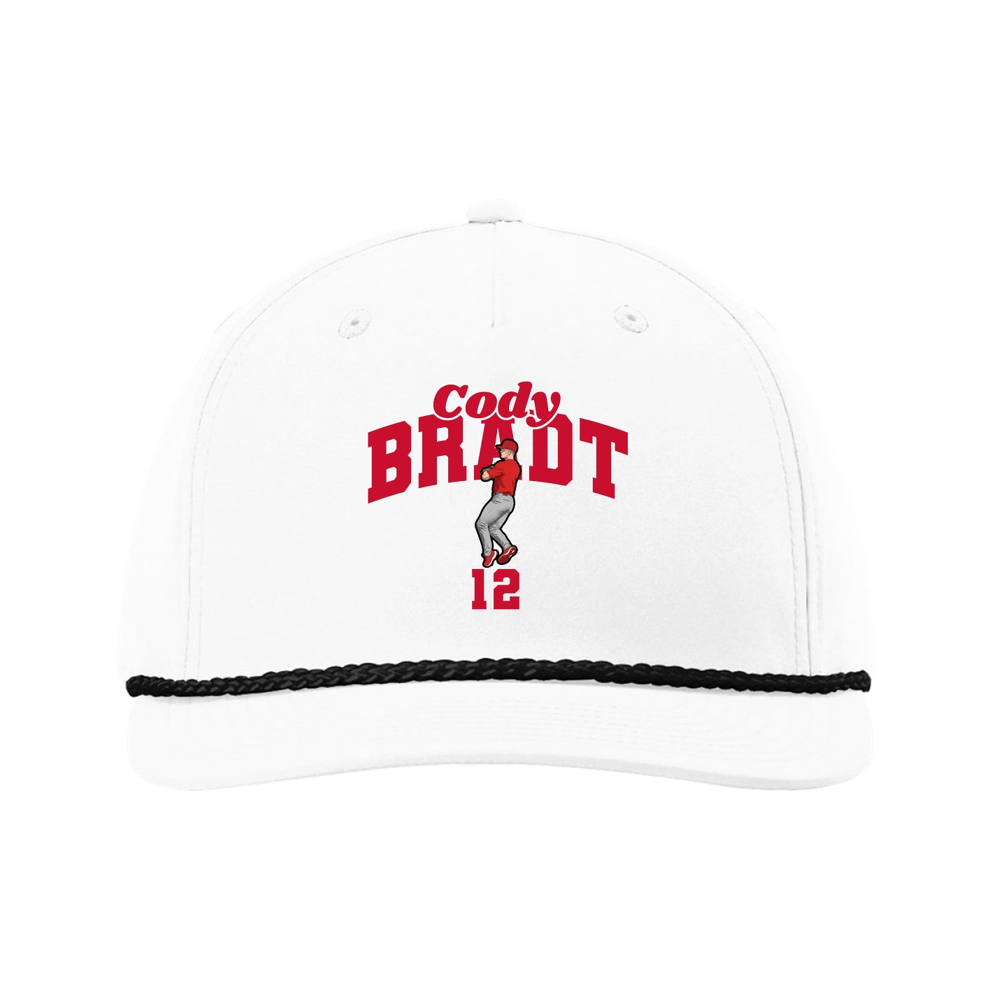 Five-Panel Classic Rope Cap — Signature Arch in White