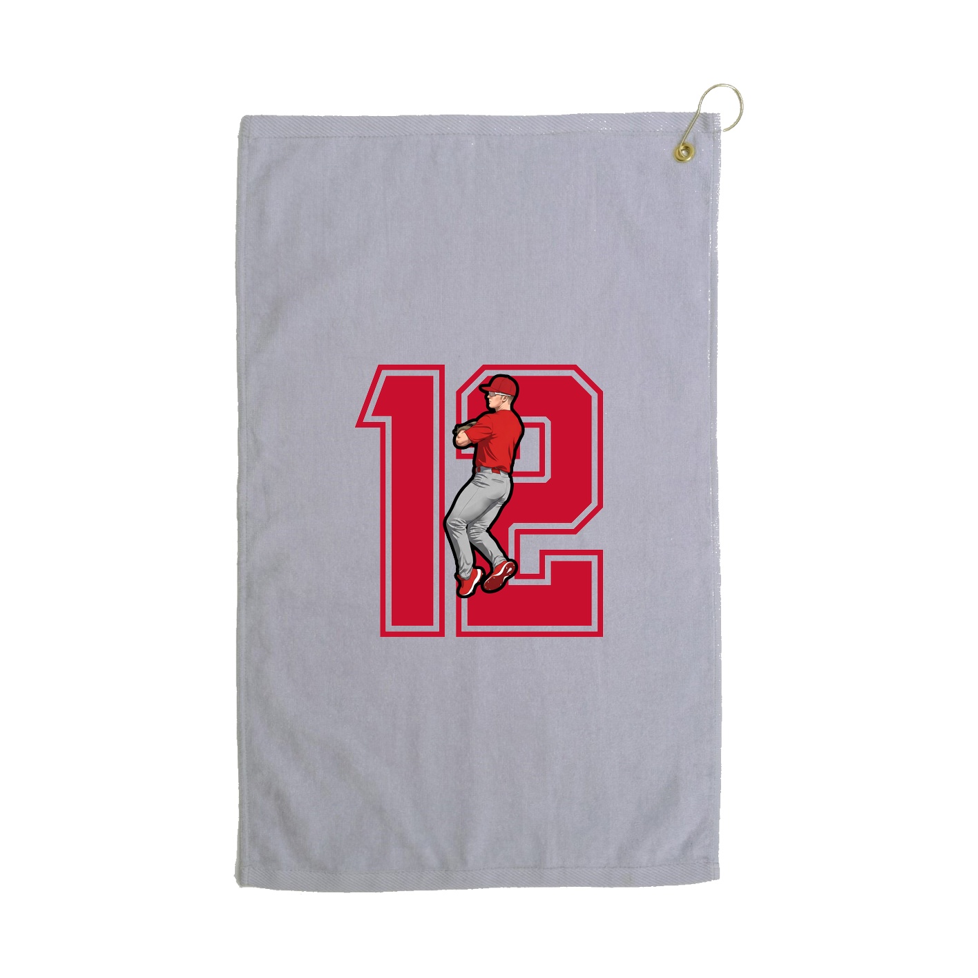 Golf Towel — Number in Grey