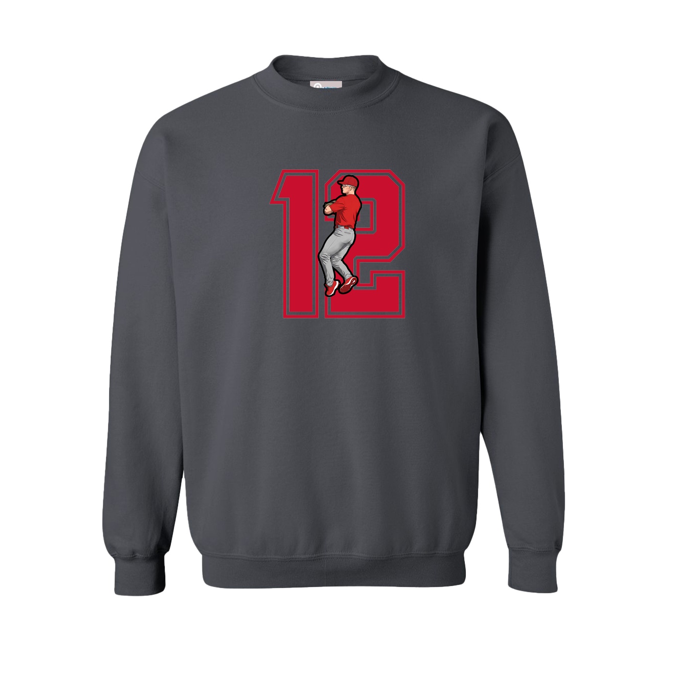 Fleece Crew — Number in Grey