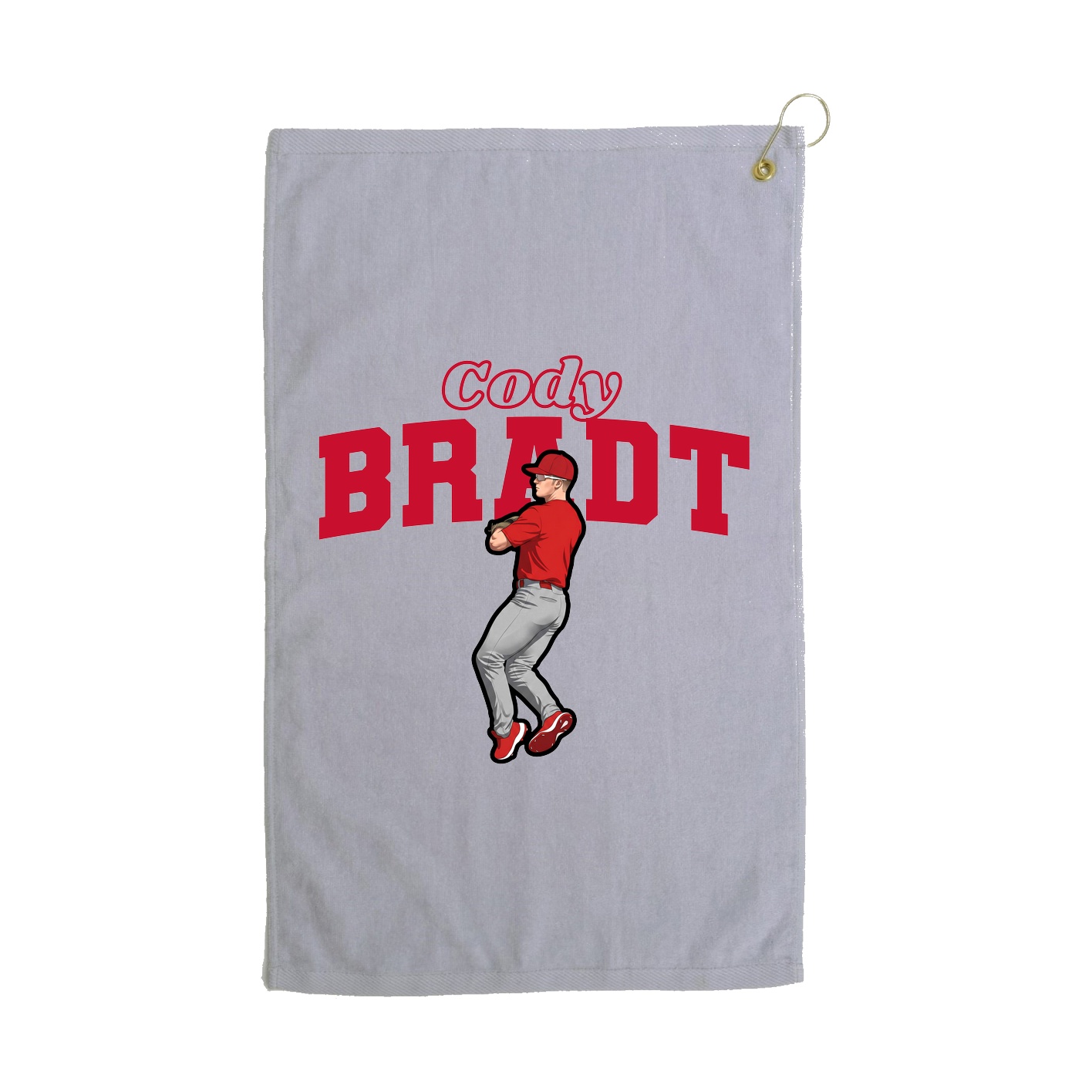 Golf Towel — Name Arch in Grey