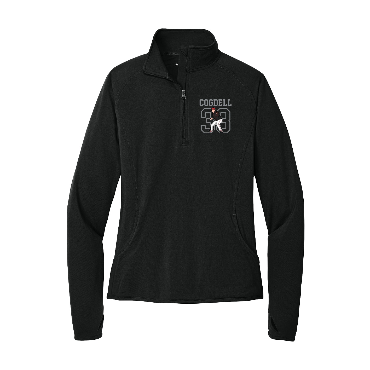 Women's Q-Zip Pullover — Shirsey in Black