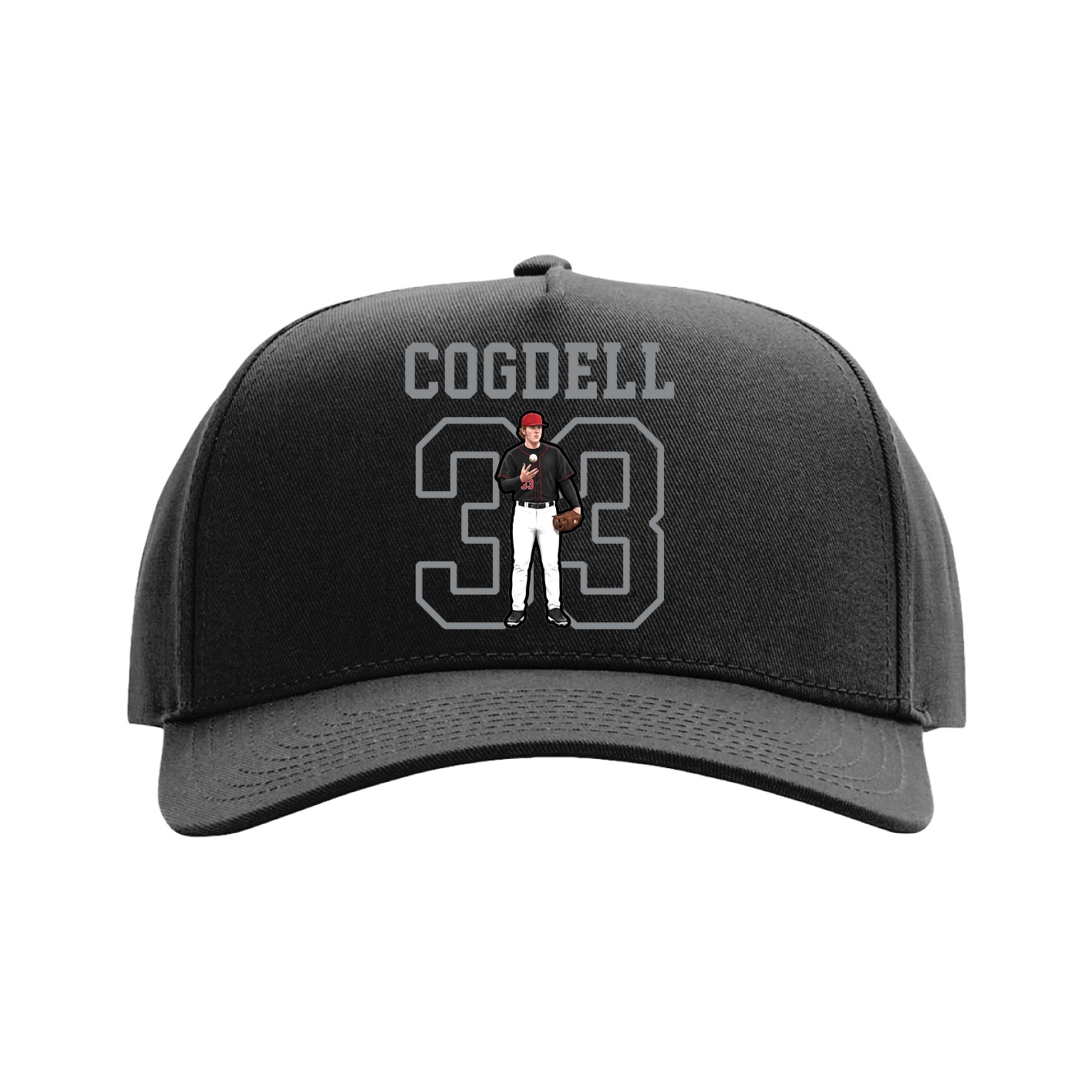 Full Fabric Five-Panel Champ Cap — Shirsey in Black