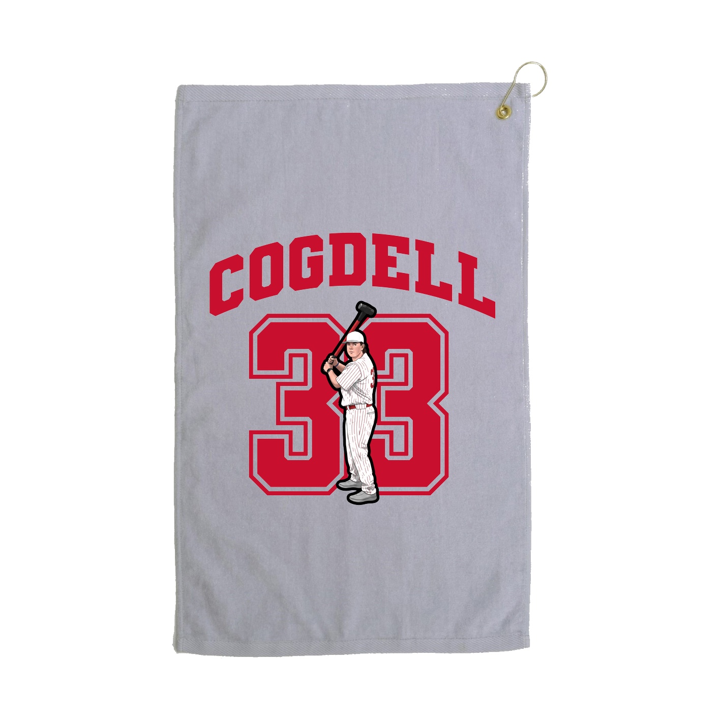 Golf Towel — Number in Grey