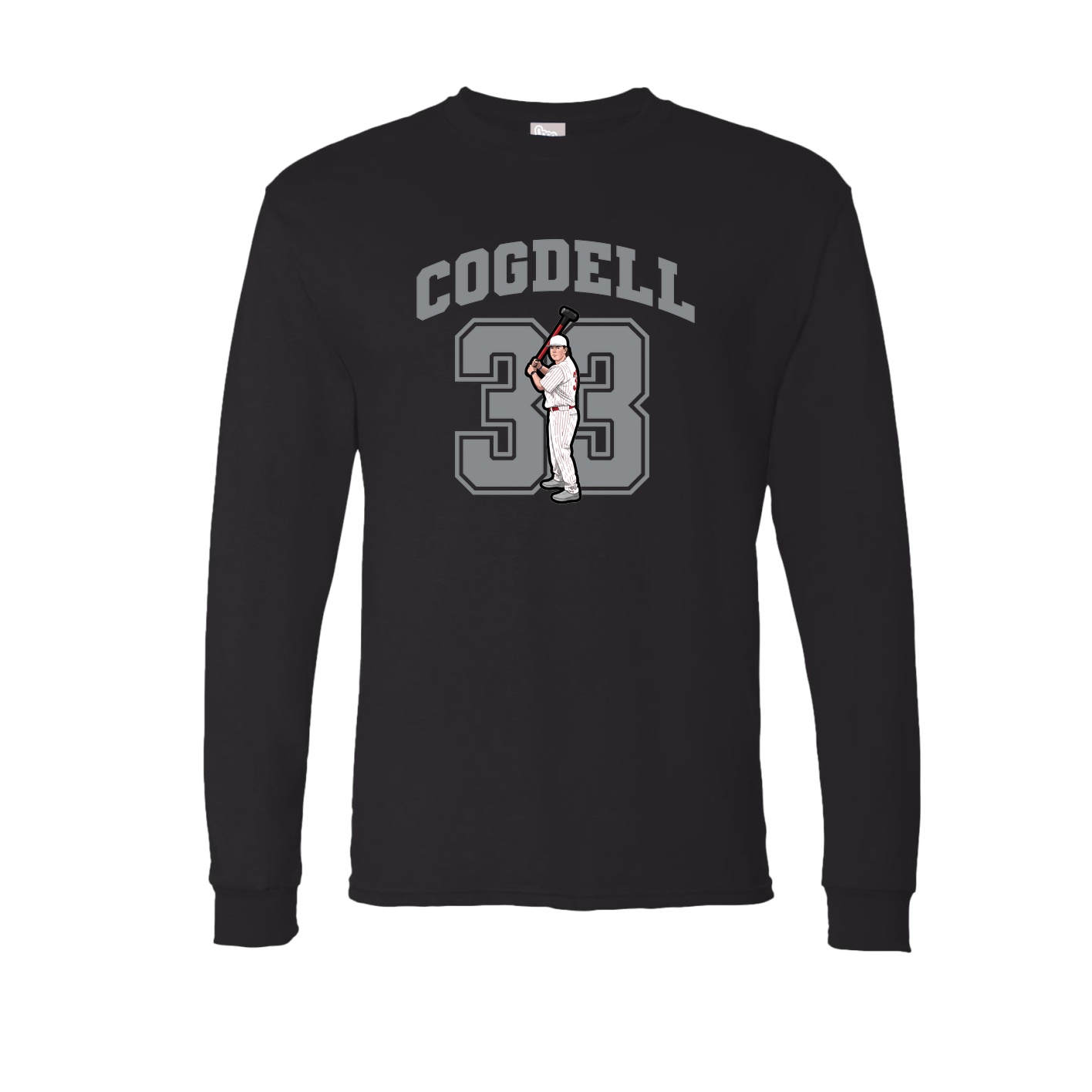 Long Sleeve Tee — Number in Black