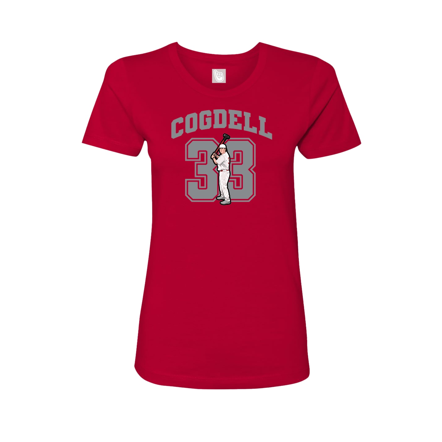 Fitted Women's Tee — Number in Red