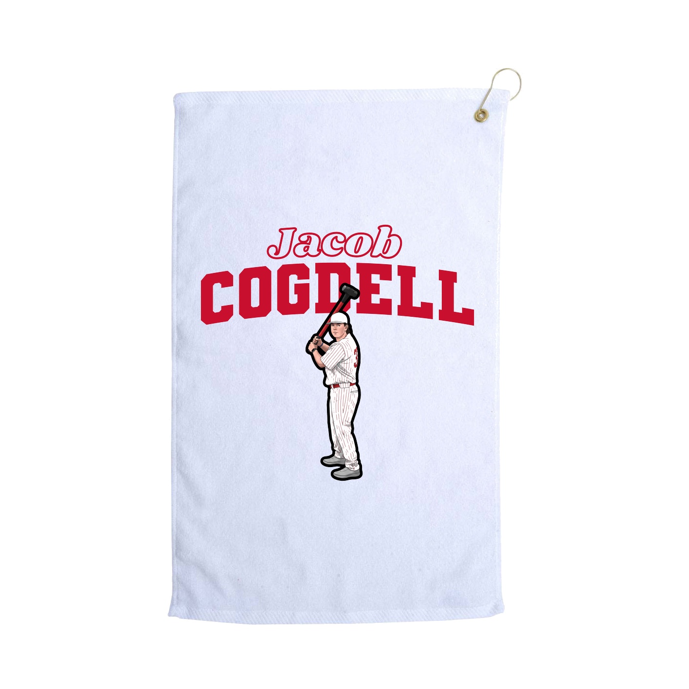 Golf Towel — Name Arch in White