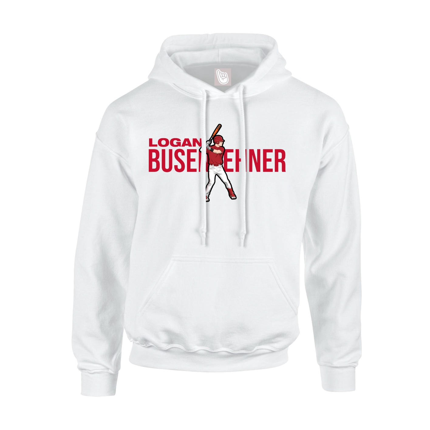 Youth Hoodie — Player Name in White
