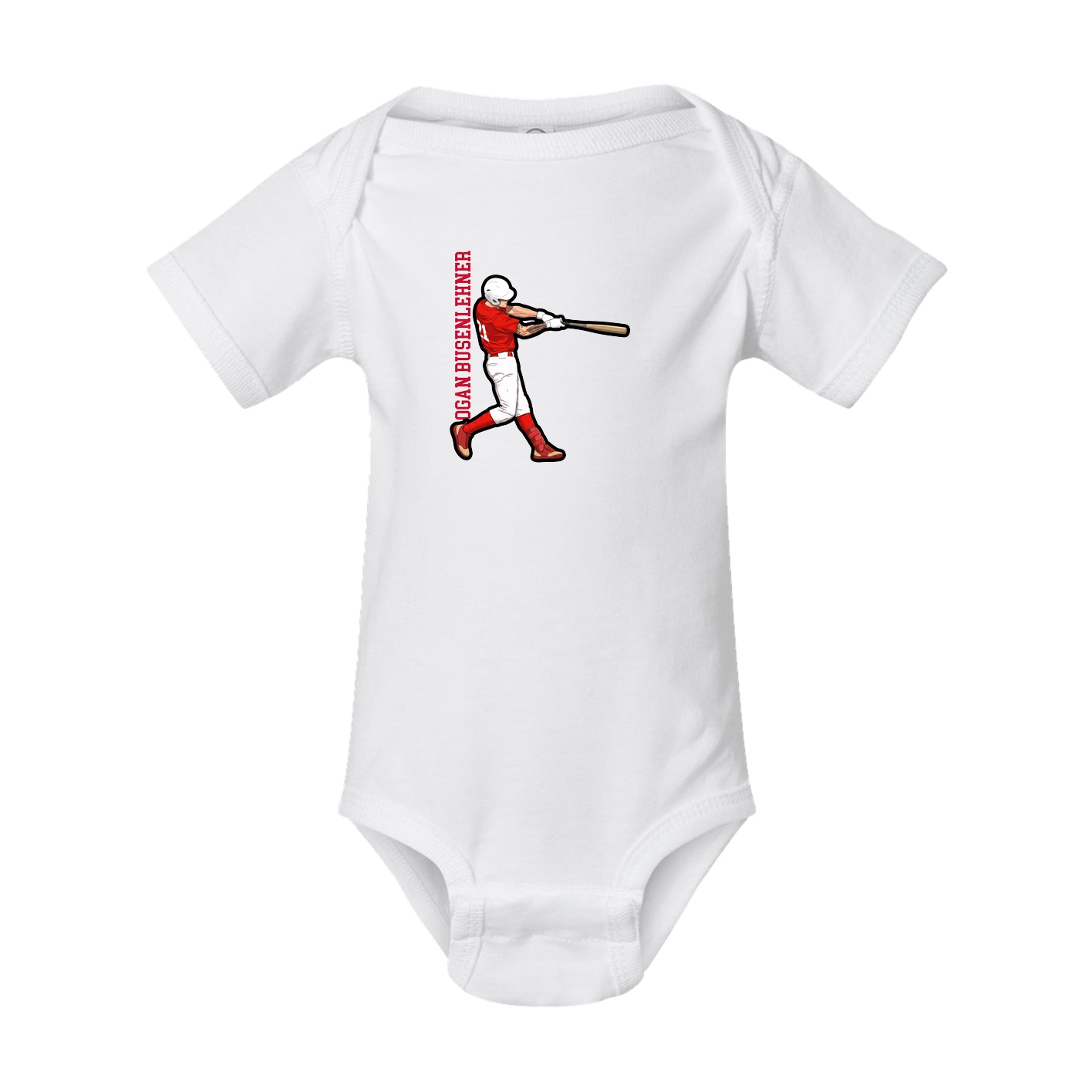 Baby Onesie — Name Vertical in White