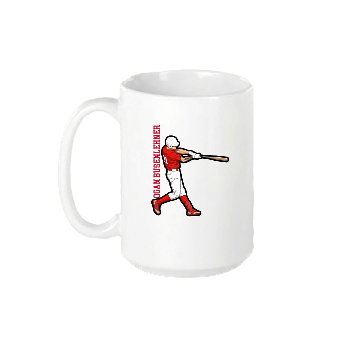15oz Coffee Mug — Name Vertical in White