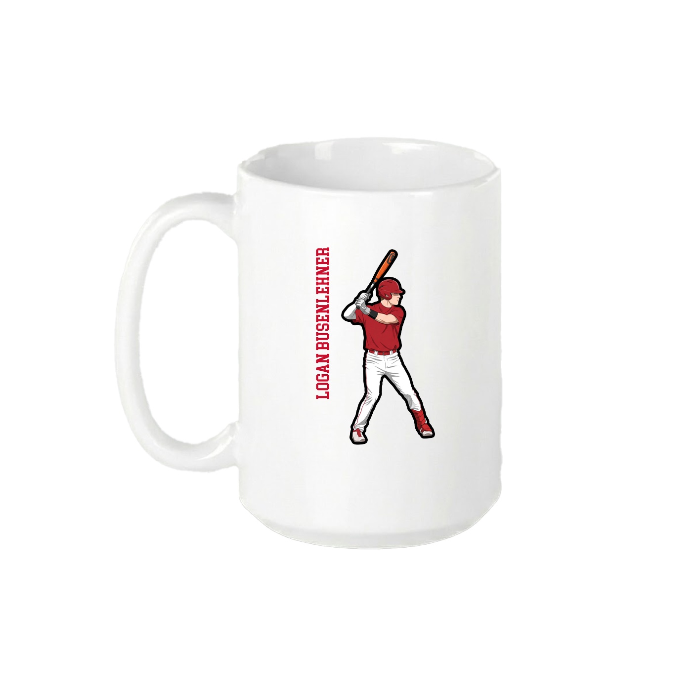 15oz Coffee Mug — Name Vertical in White