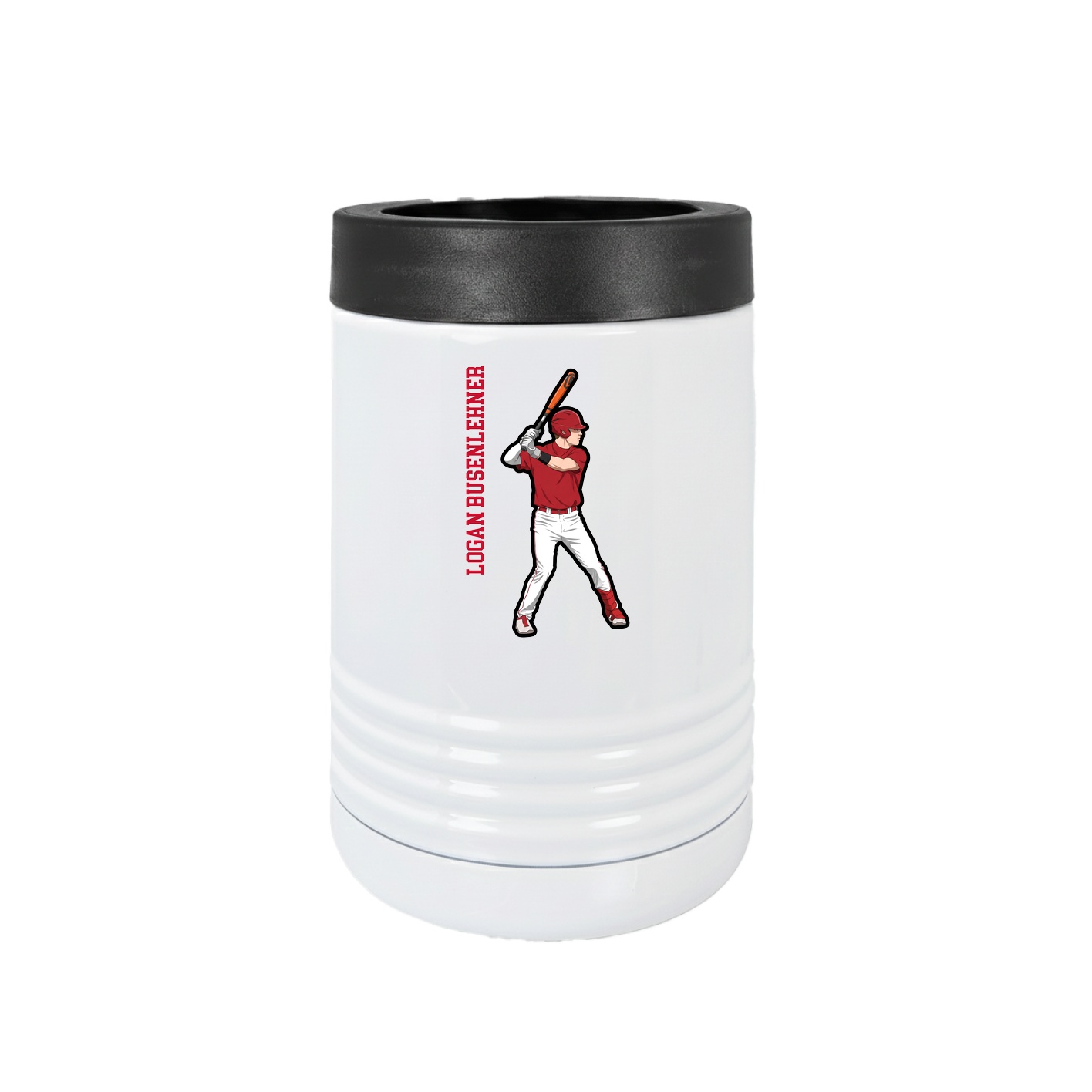 Beverage Holder — Name Vertical in White