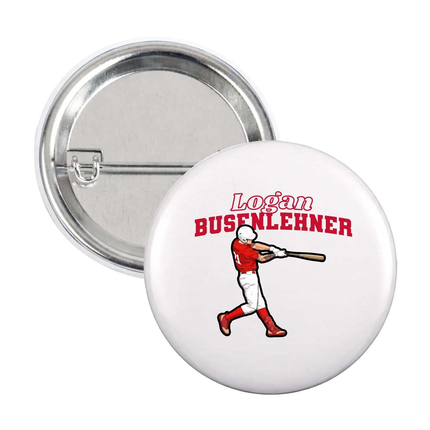 Game Day Button — Name Arch in White