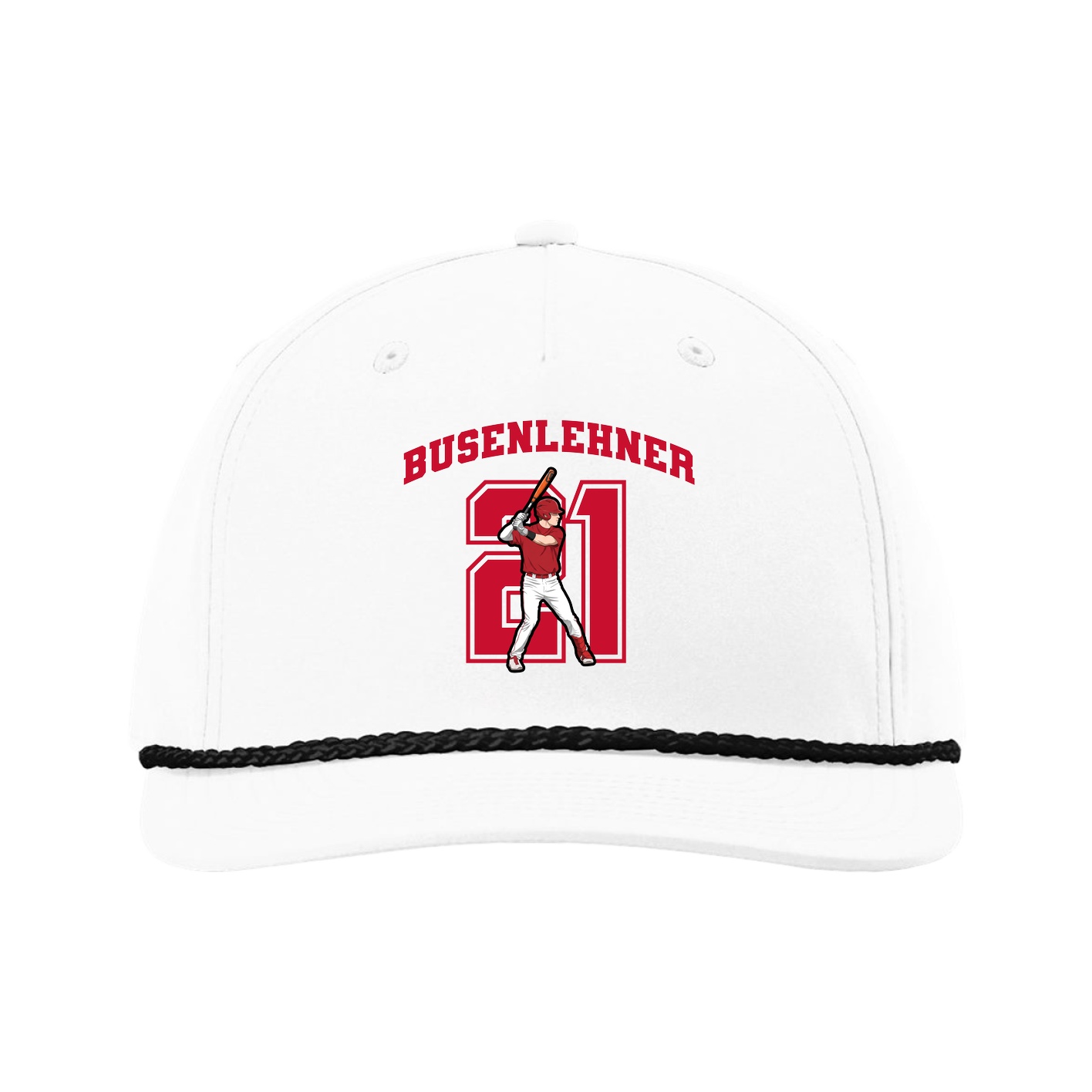 Five-Panel Classic Rope Cap — Number in White