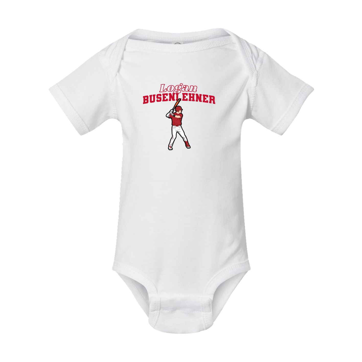 Baby Onesie — Name Arch in White