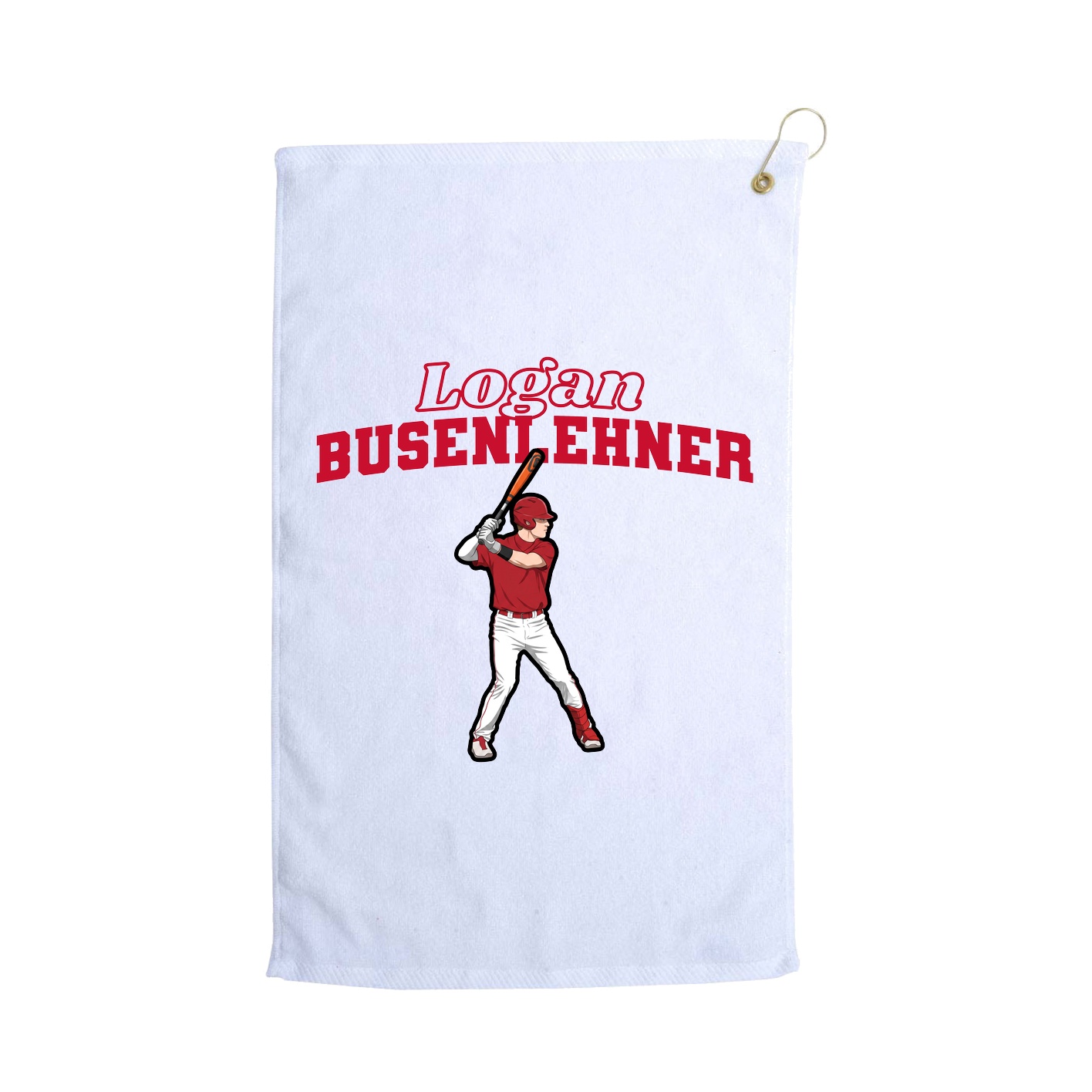 Golf Towel — Name Arch in White