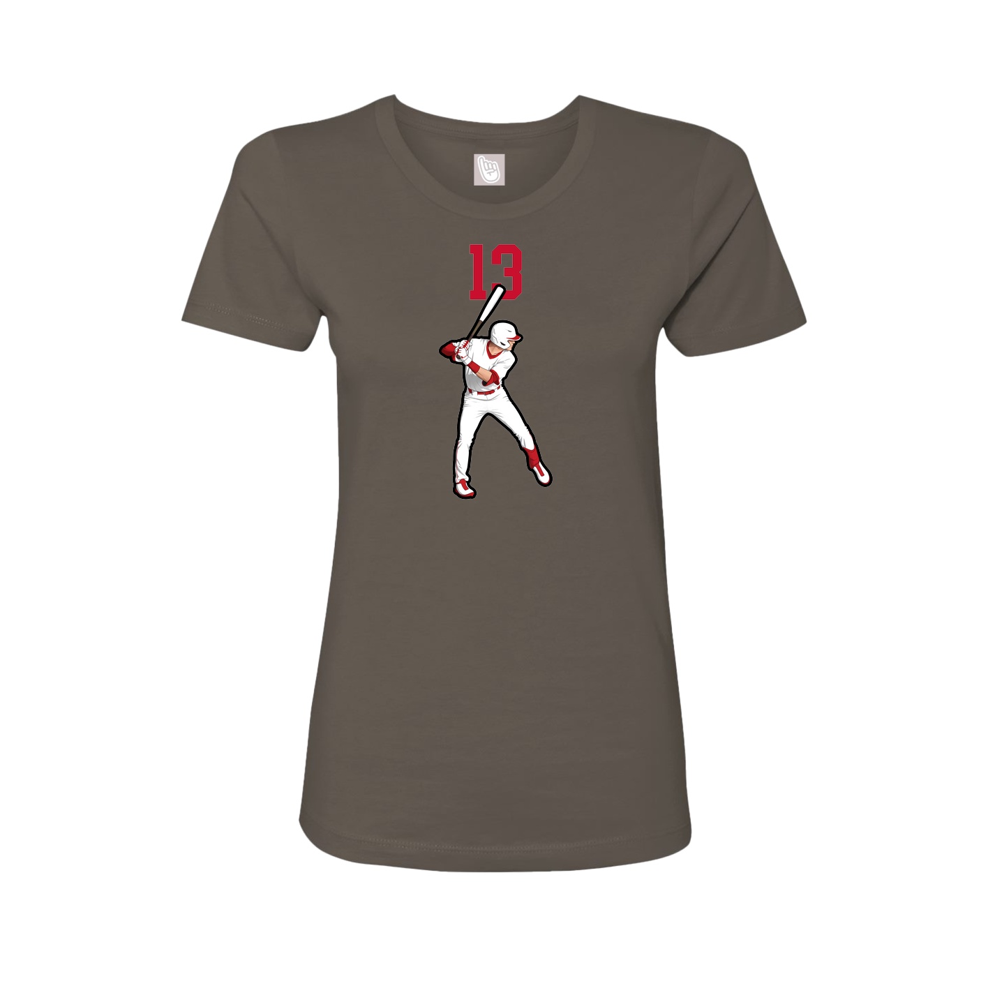 Fitted Women's Tee — Number Top in Grey