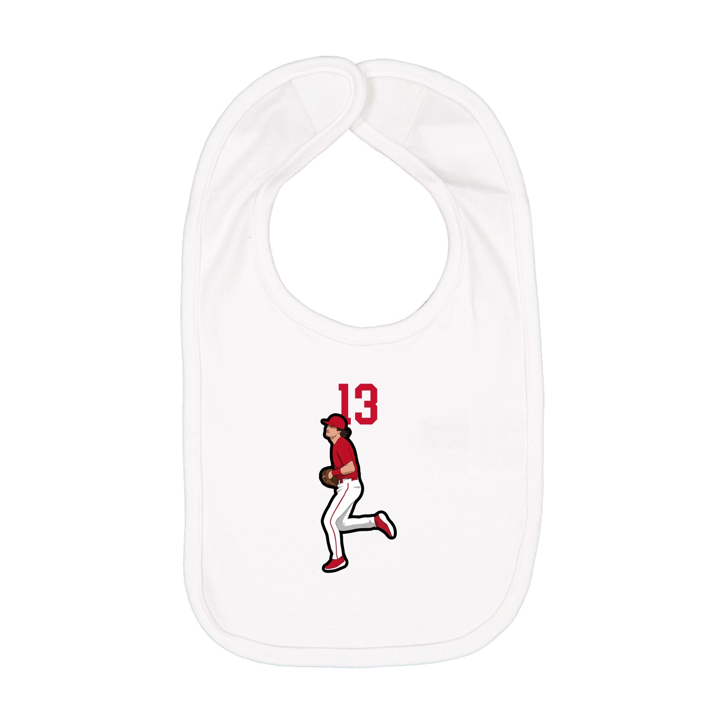 Infant Bib — Number Top in White