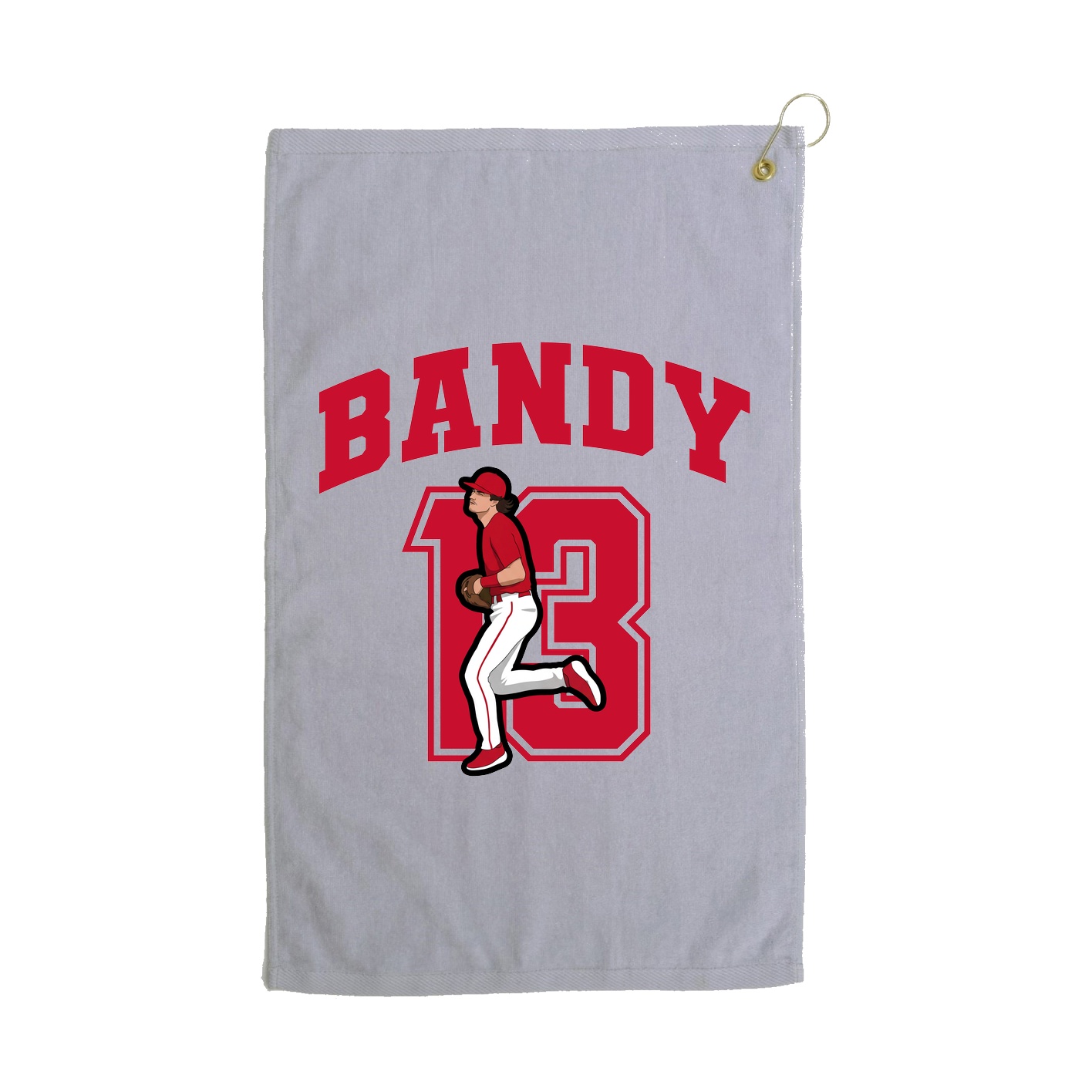 Golf Towel — Number in Grey