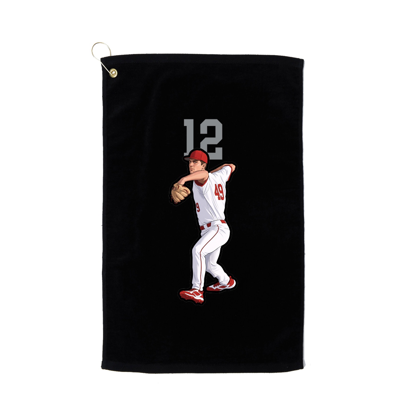 Golf Towel — Number Top in Black