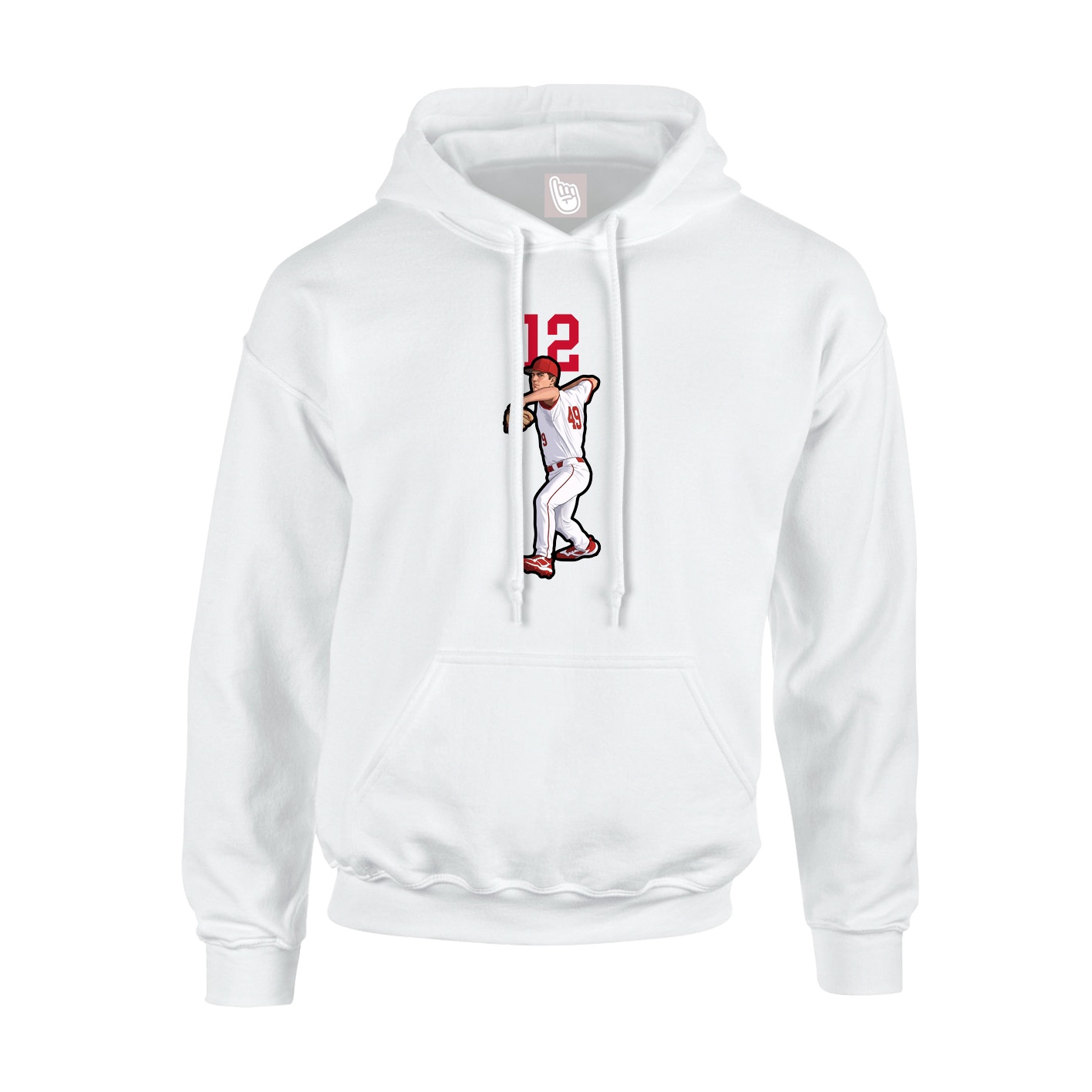Youth Hoodie — Number Top in White