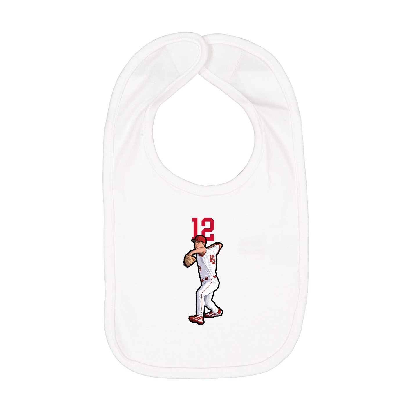 Infant Bib — Number Top in White