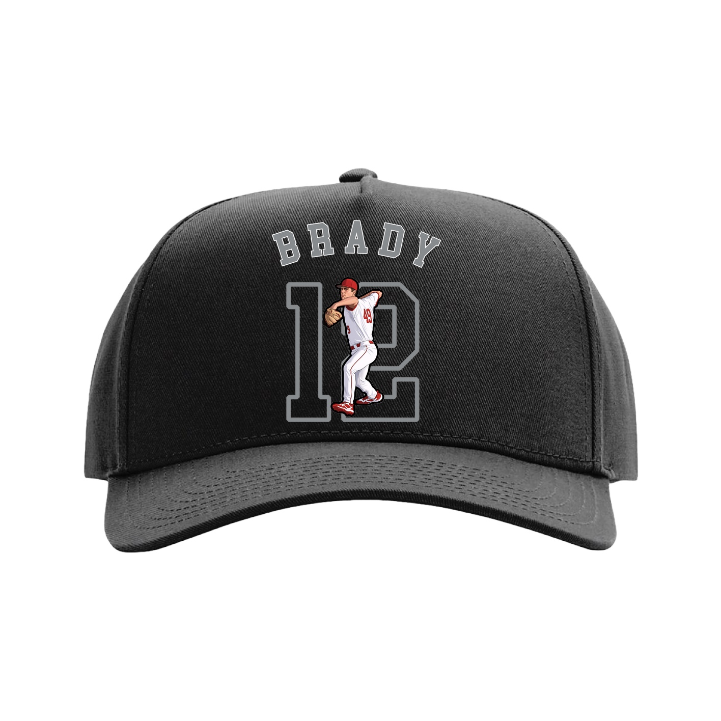 Full Fabric Five-Panel Champ Cap — Shirsey Arch in Black