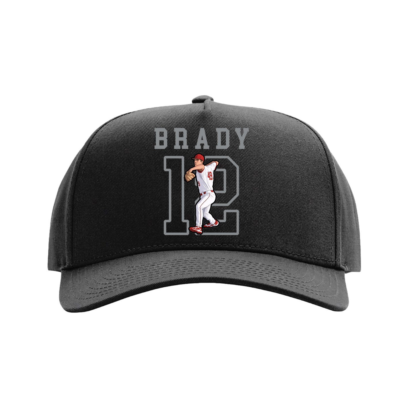 Full Fabric Five-Panel Champ Cap — Shirsey in Black