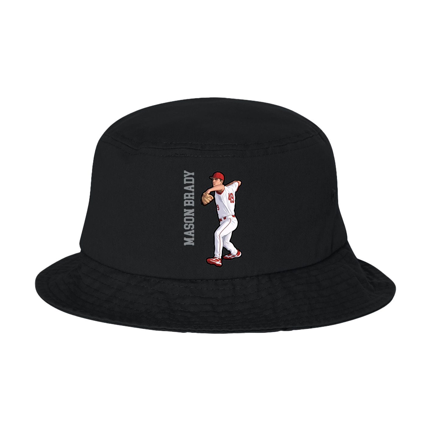Bucket Cap — Name Vertical in Black