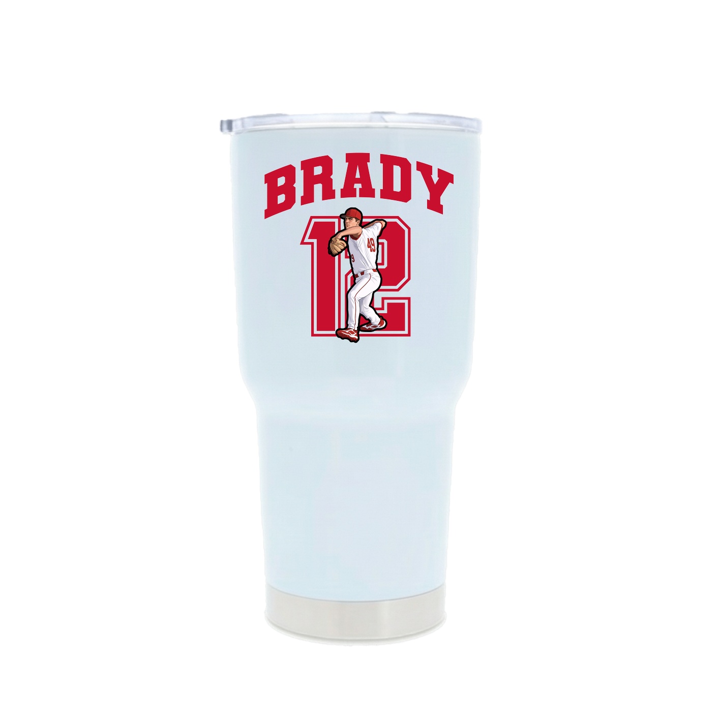30oz Stainless Steel Tumbler — Number in White