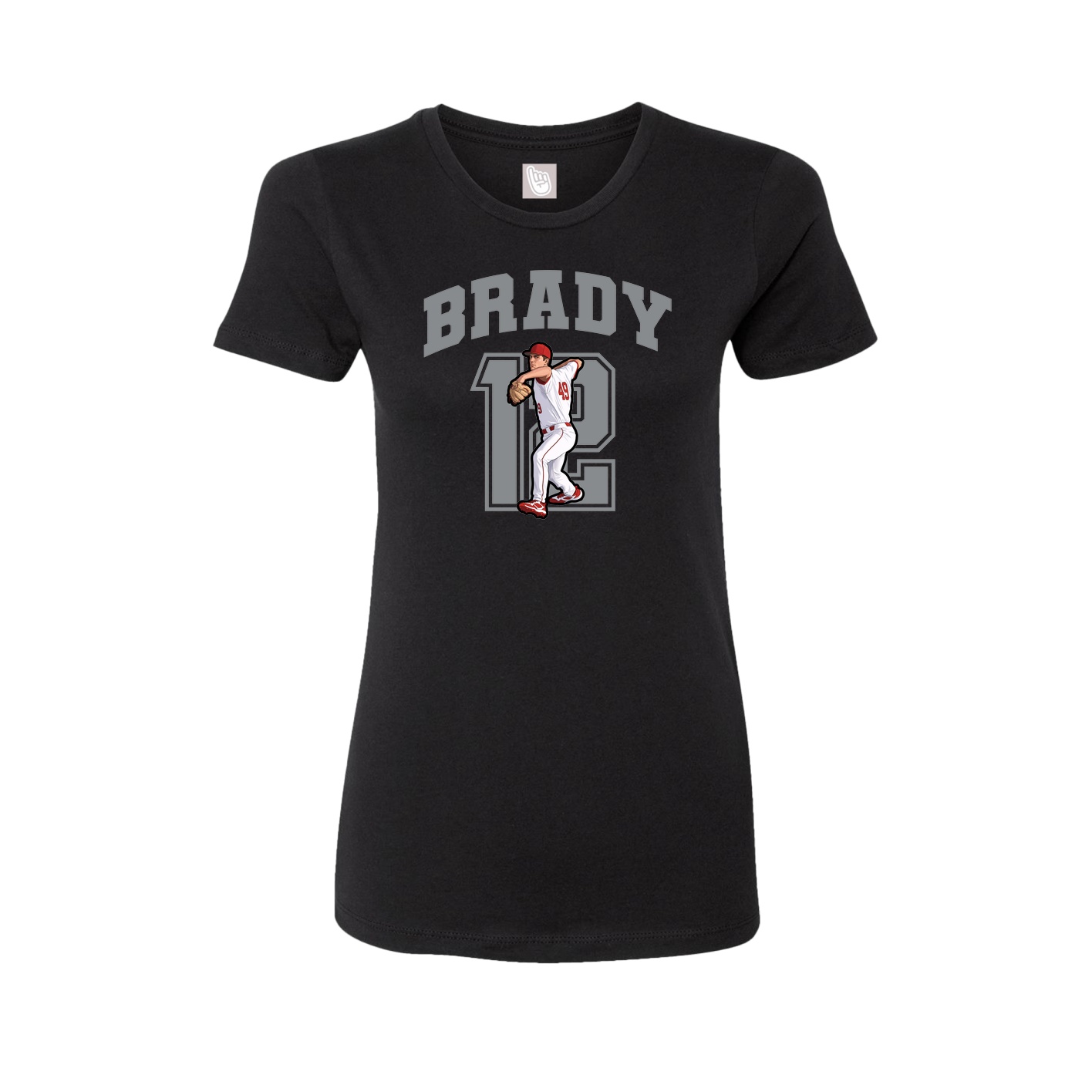 Fitted Women's Tee — Number in Black
