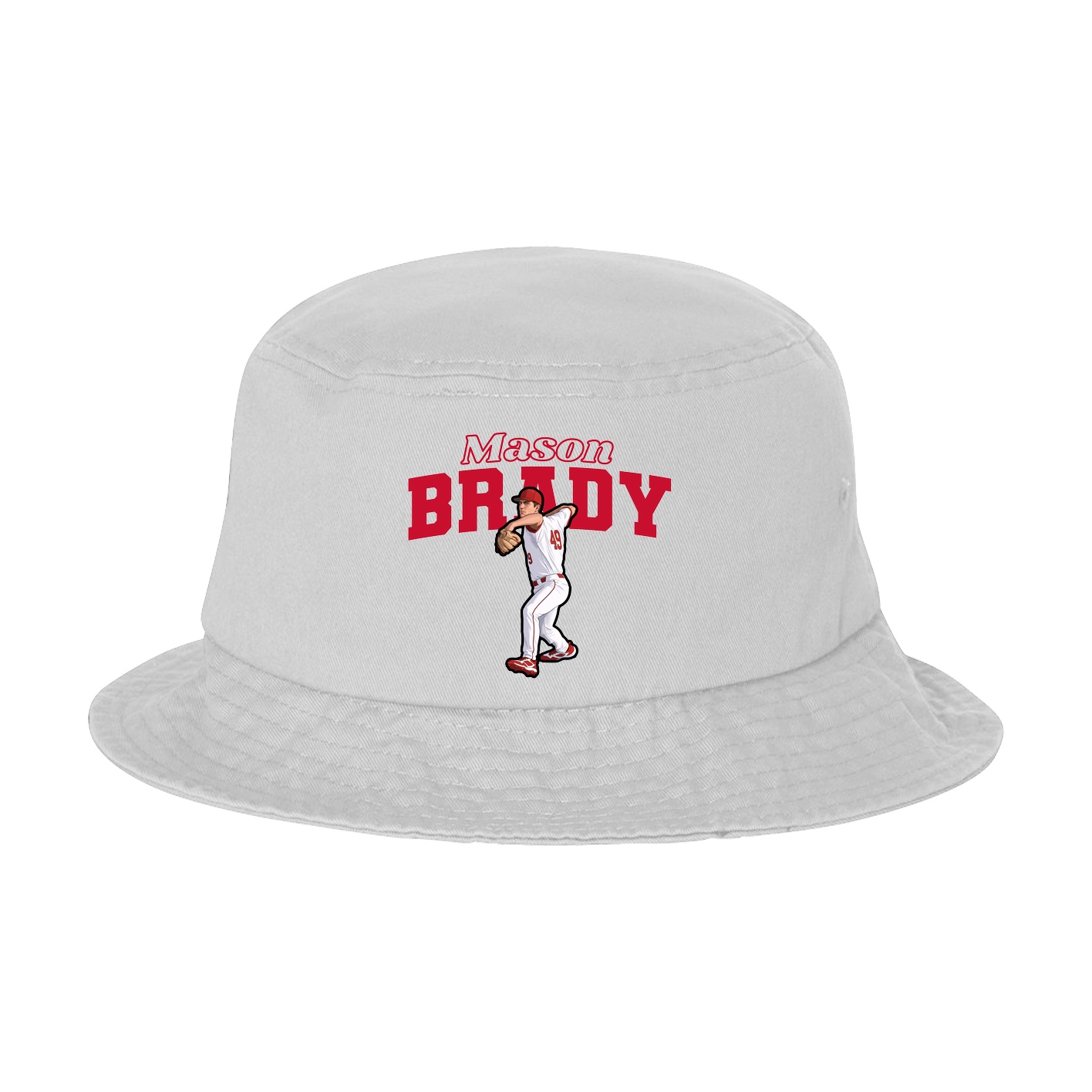 Bucket Cap — Name Arch in White