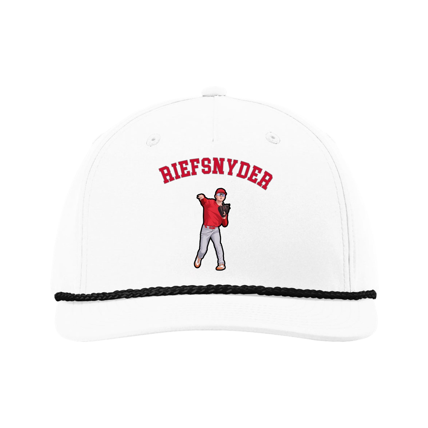 Five-Panel Classic Rope Cap — Shirsey Arch in White