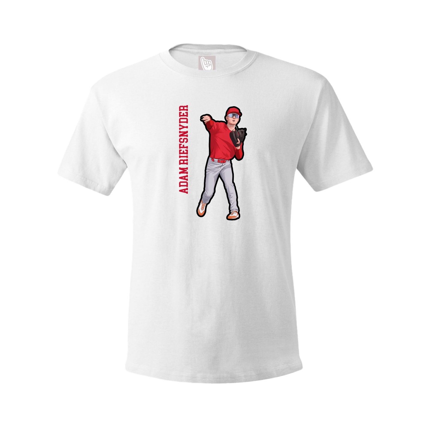 Youth Tee — Name Vertical in White